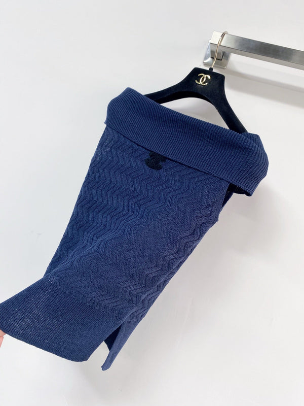 Chanel Vest Navy Blue in Wool 125461