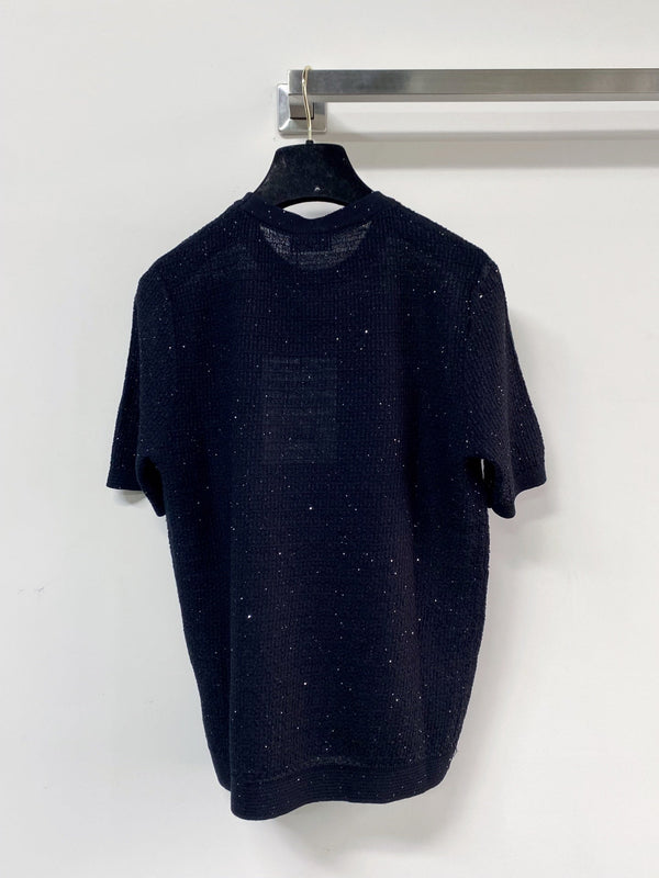 Chanel Short-Sleeve T-Shirt Navy Blue in Tencel 125446