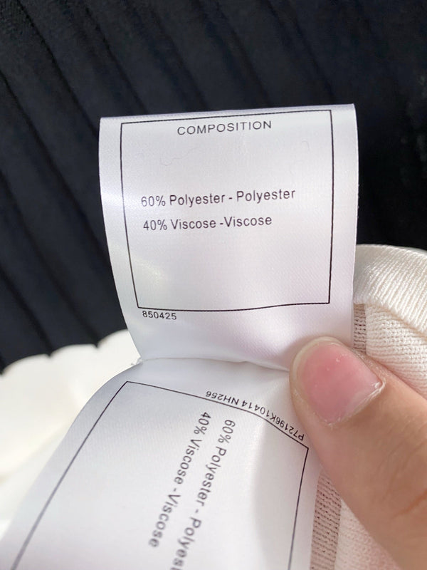 Chanel Two-Tone Vest White Black in Polyester 125434
