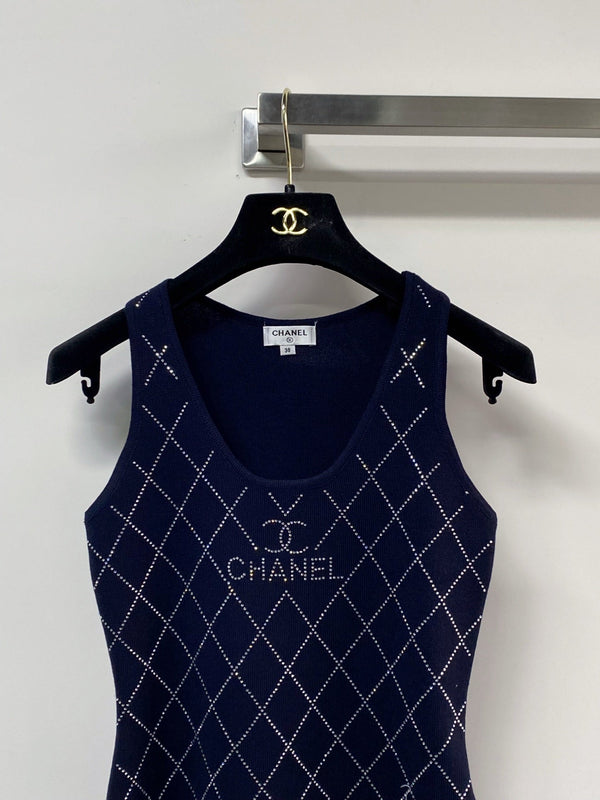 Chanel Tank Top Navy Blue in Cashmere 125423