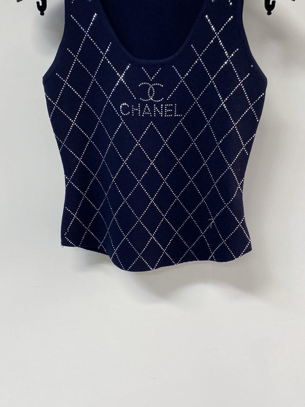 Chanel Tank Top Navy Blue in Cashmere 125423