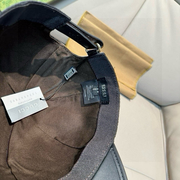 Gucci Classic Baseball Cap Black in Canvas Cowhide 193830