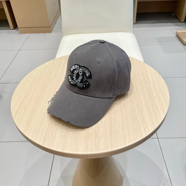 Chanel Baseball Cap with Chain Gray in Cloth 192199