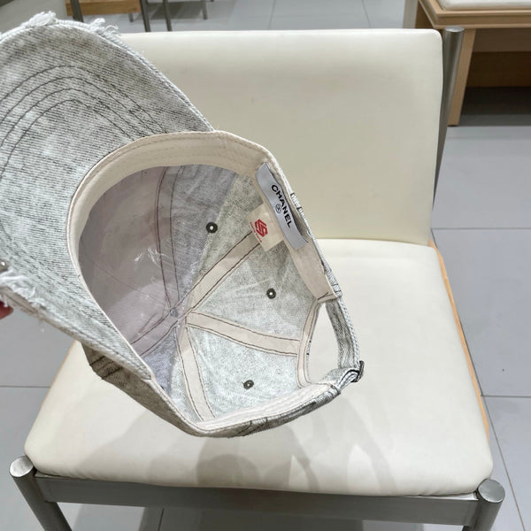 Chanel Baseball Cap Faded Grey Denim 192131