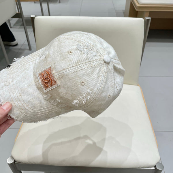Chanel Baseball Cap Beige Denim 192130
