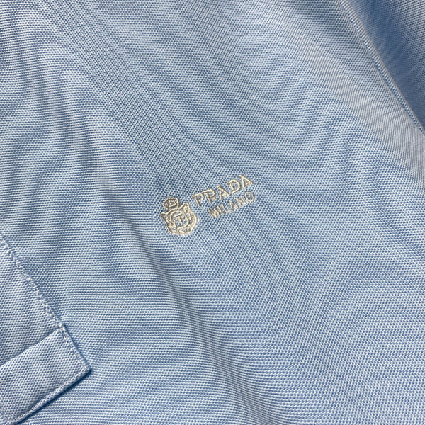 PRA26SS Collar Short-Sleeve T-Shirt in Mesh Piqué Cotton Fabric 976647