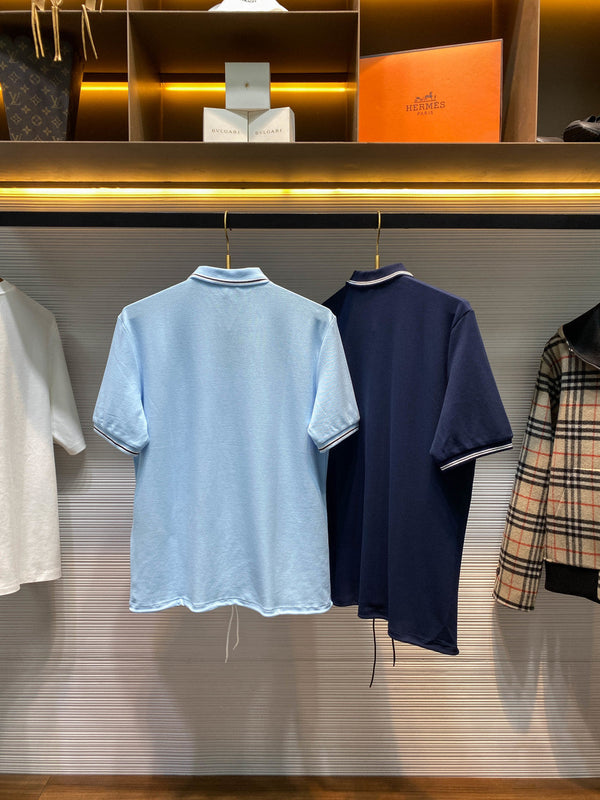PRA26SS Collar Short-Sleeve T-Shirt in Mesh Piqué Cotton Fabric 976647