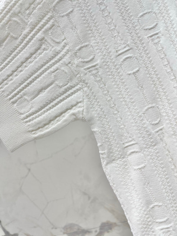 Hermes Print Knit Short-Sleeve T-Shirt White in Silk Hyperbolic 122649