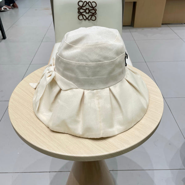 Chanel Bow-tie Bucket Hat White in Cloth 197805