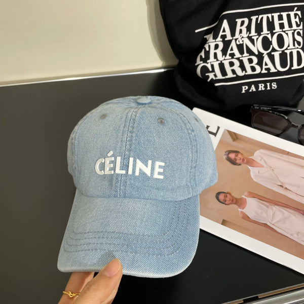 Celine Denim Baseball Cap Light Blue in Cotton 197831