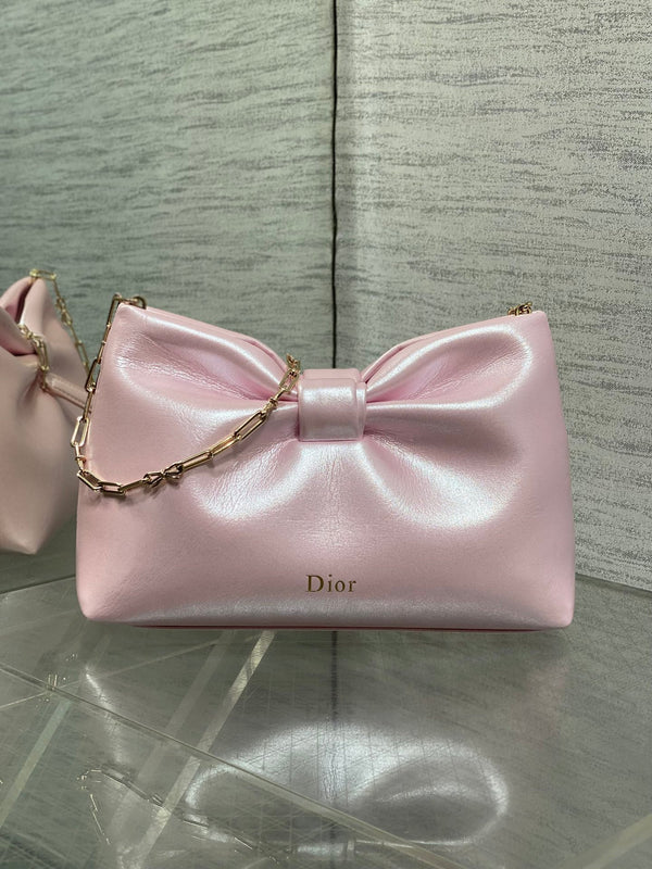 Dior 26 Bow Chain Bag in Glossy Pink Lambskin