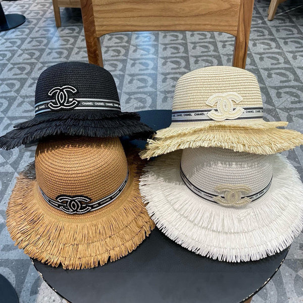 Chanel Bucket Hat Cream in Straw 205629