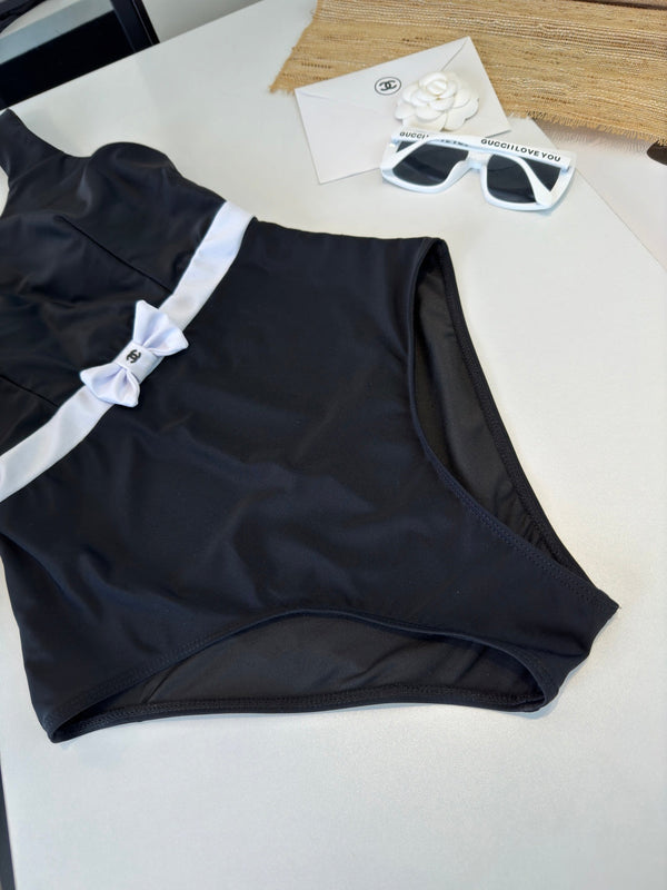 Chanel One-Piece Swimsuit Black in Cotton polyester 204692
