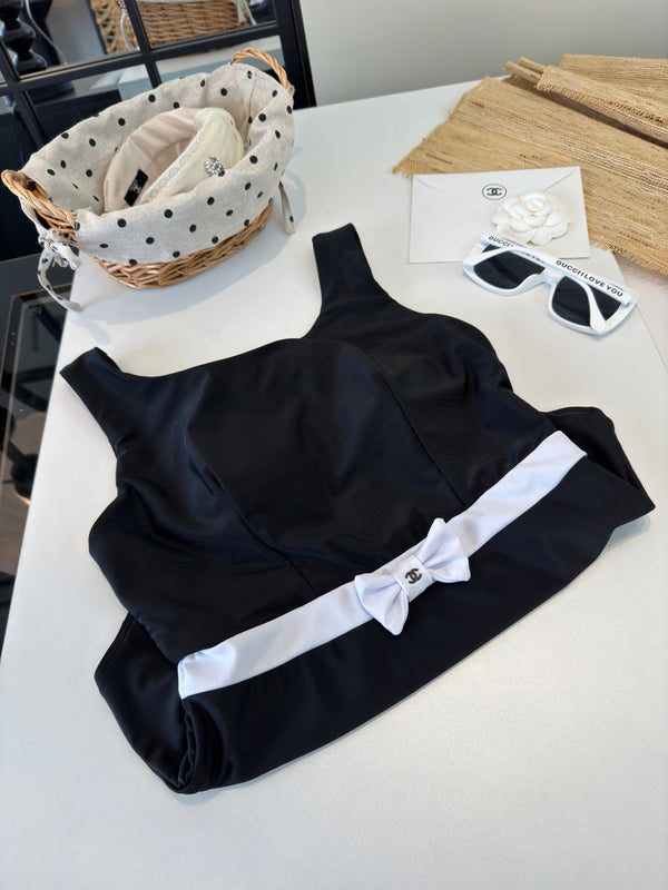 Chanel One-Piece Swimsuit Black in Cotton polyester 204692