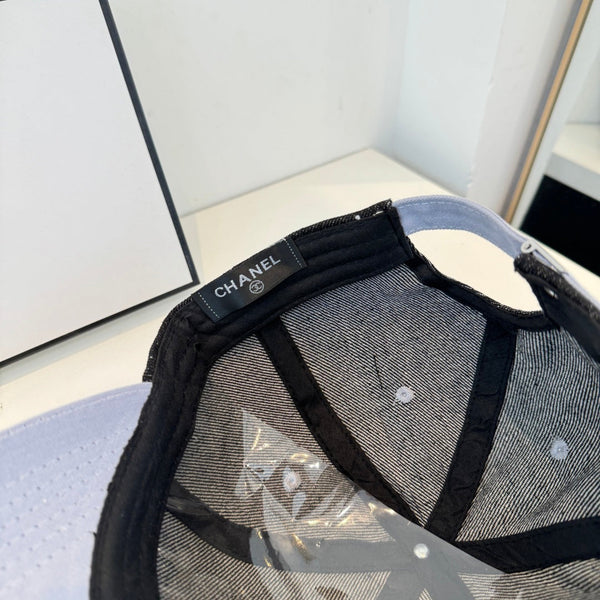 Chanel Baseball Cap Black Gray in Cotton 205357