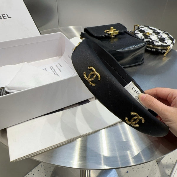 Chanel Mini Headband Black in Silk 201968
