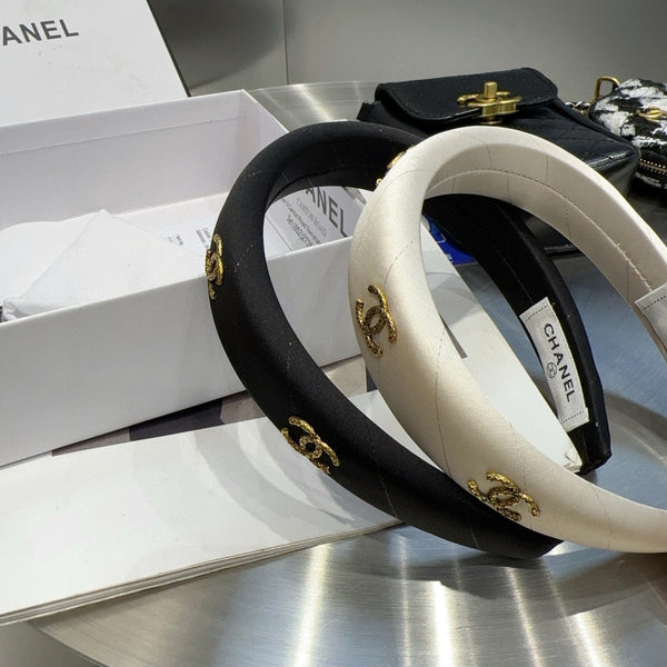 Chanel Mini Headband Black in Silk 201968