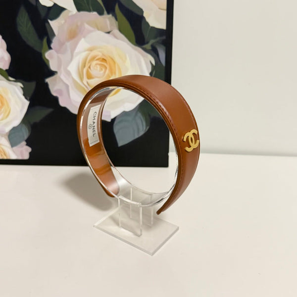 Chanel Headband Brown in Microfiber Leather 201919