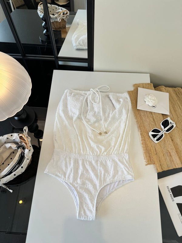 GG One-Piece Swimsuit White in Cotton blend 204708