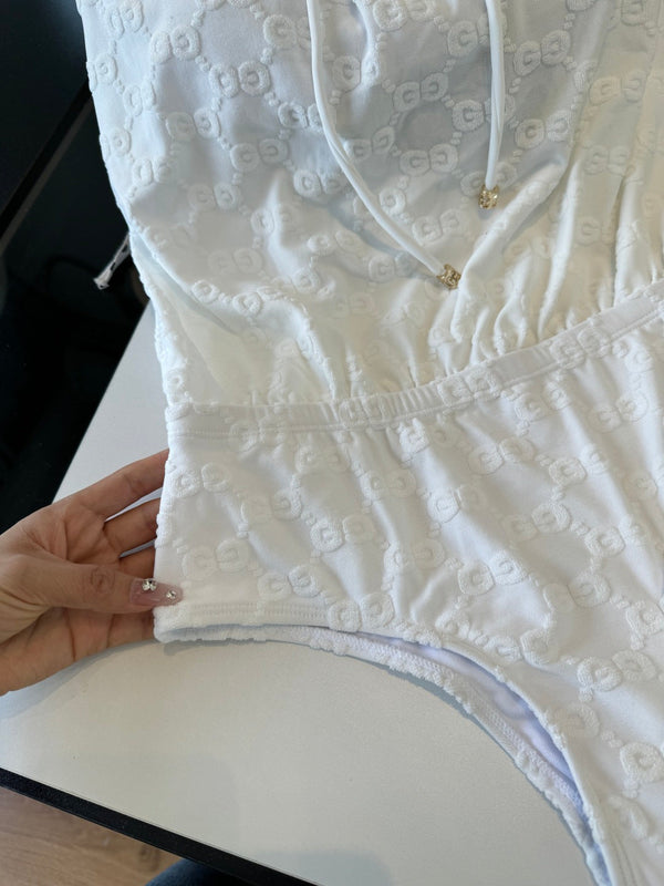 GG One-Piece Swimsuit White in Cotton blend 204708