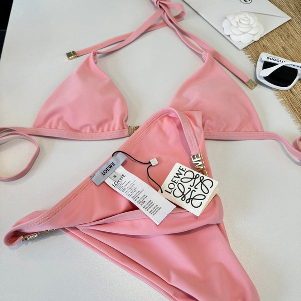 Loewe Bikini Swimsuit Pink in Cotton 204597