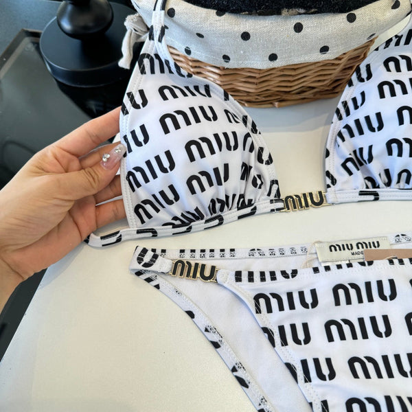 Miumiu Two-piece Bikini Swimsuit White in Cotton polyester 204645