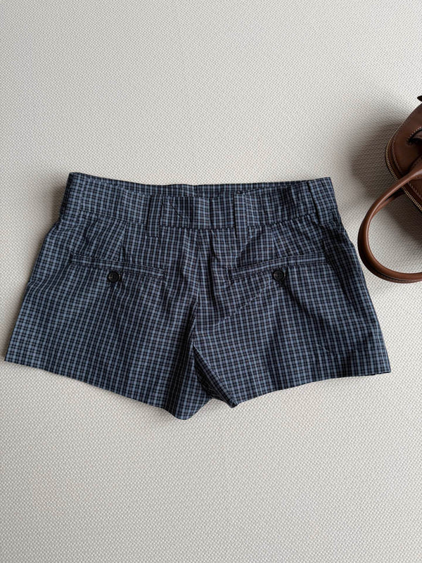 Miu Miu Appliqué Embroidered Letter Skirt Pants Navy Blue in Cotton YB