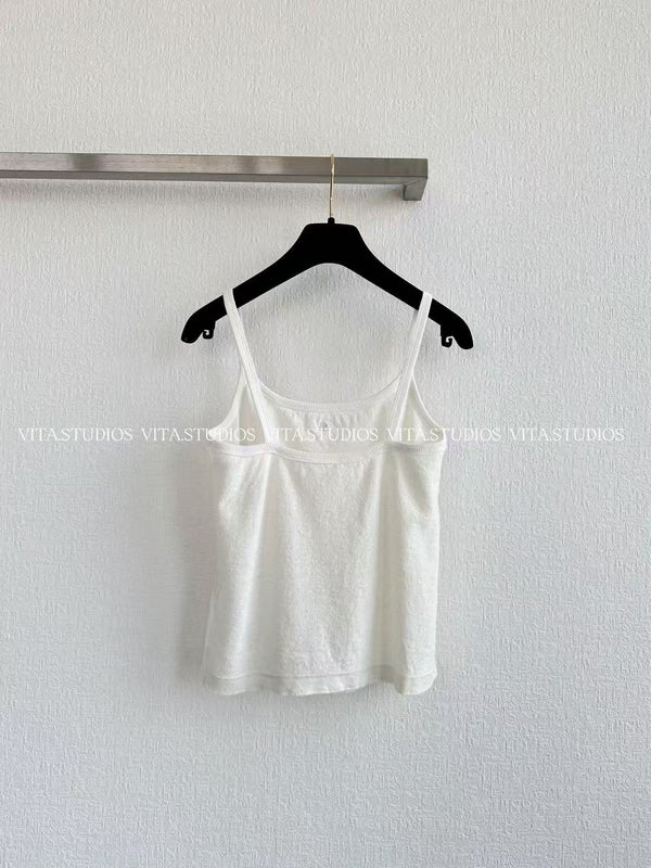 CC 26 Knit Camisole White in Linen 196150