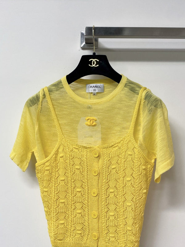 Chanel Short-Sleeve T-Shirt Yellow in Nylon 194255