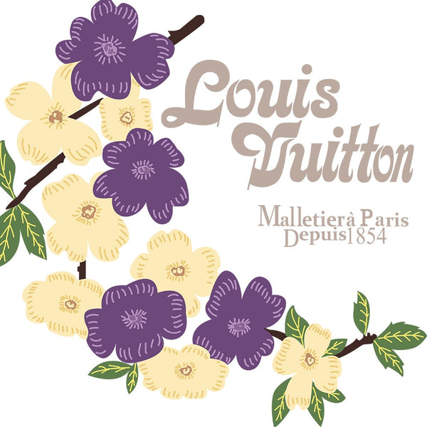 Louis Vuitton Floral & Brand Logo T-Shirt White in Cotton 197470