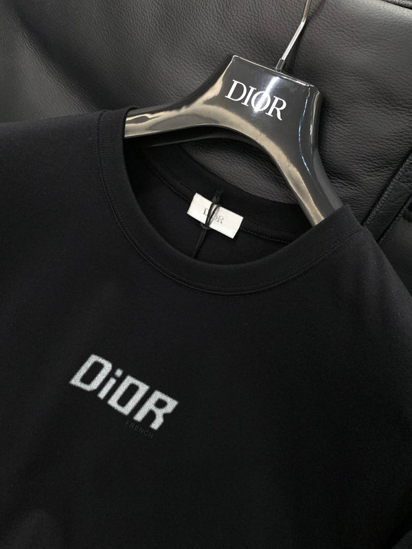 Dior Crew Neck Short-sleeved T-shirt Black in Cotton 200640