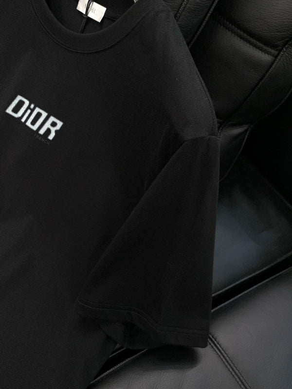 Dior Crew Neck Short-sleeved T-shirt Black in Cotton 200640