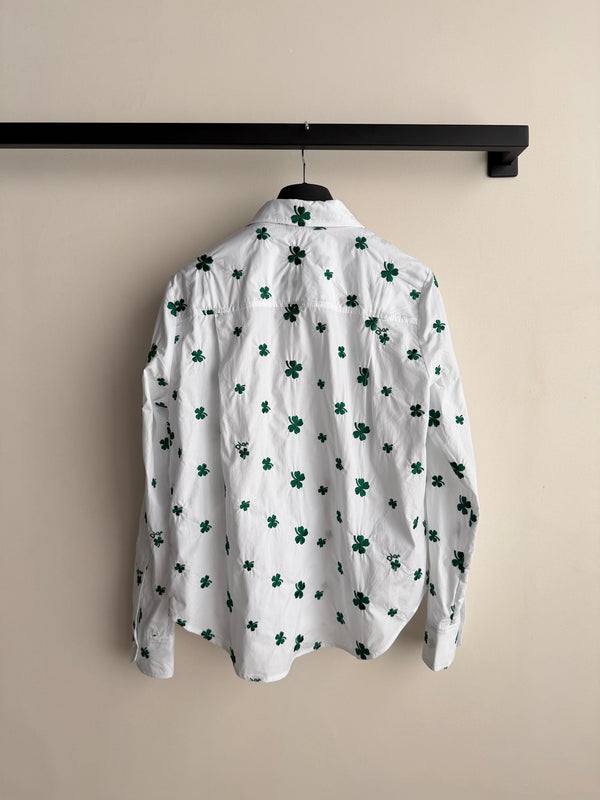 Dior 26SS a Four-leaf Clover Print Shirt White in Cotton 198140