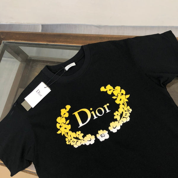 Dior Crew Neck Short Sleeve T-Shirt Black in Cotton 181970