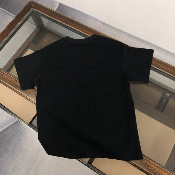 Dior Crew Neck Short Sleeve T-Shirt Black in Cotton 181970