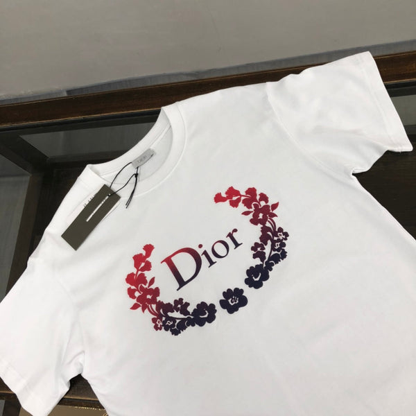 Dior Crew Neck Short Sleeve T-Shirt White in Cotton 181969