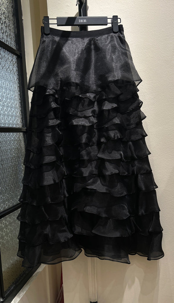 Dior Skirt Black in Organza-effect Fabric 349334