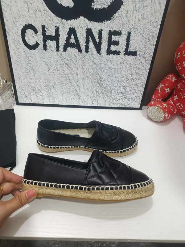 Chanel Espadrilles Black in Cowhide 684836