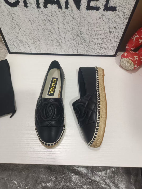 Chanel Espadrilles Black in Cowhide 684836
