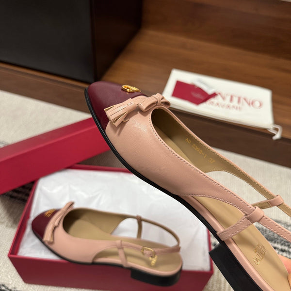 Valentino Garavani Slingback Burbundy Pink in Sheepskin 685891