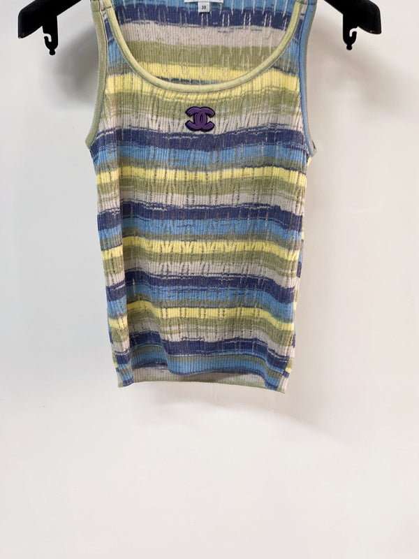 CC Two-Tone Vest Blue Colorful in Wool 207973