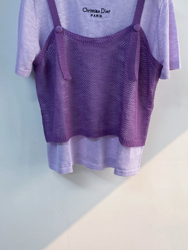Dior Short-Sleeve T-Shirt Purple in Acrylic 203995