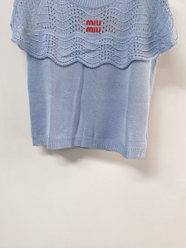 Miumiu Vest Blue in Wool 207967