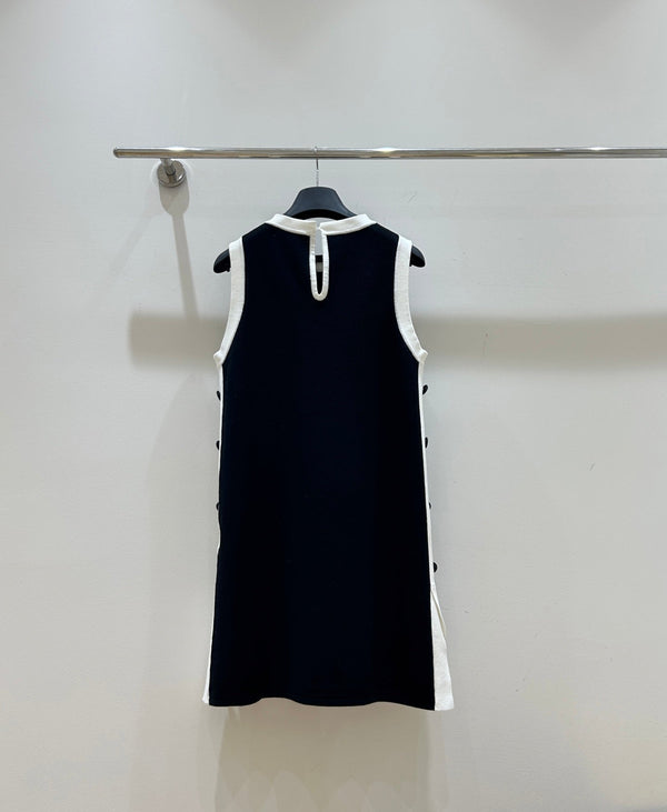 Dior Black and White Color-blocked Vest Dress in Viscose 214021