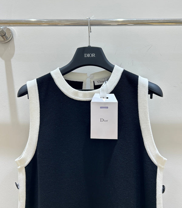 Dior Black and White Color-blocked Vest Dress in Viscose 214021