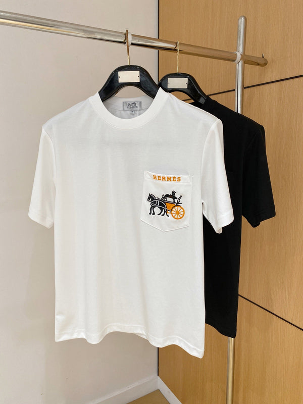 HM Short-Sleeve T-Shirt White in Cotton 215476