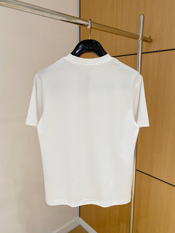 HM Short-Sleeve T-Shirt White in Cotton 215476