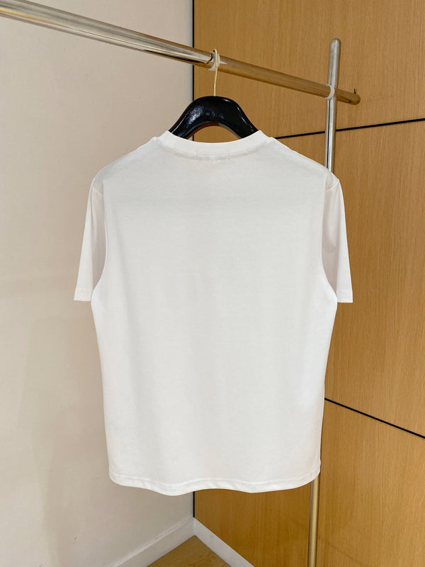 HM Short-Sleeve T-Shirt White in Cotton 215436