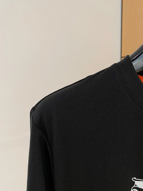 HM Short-Sleeve T-Shirt Black in Cotton 215435