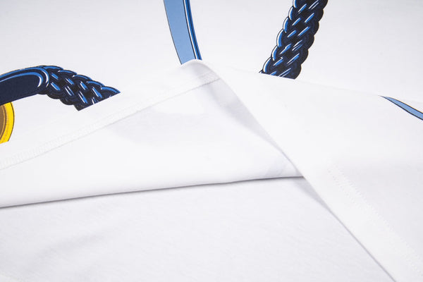 HM Short-Sleeve T-Shirt with Equestrian Theme Print White in Cotton 215417